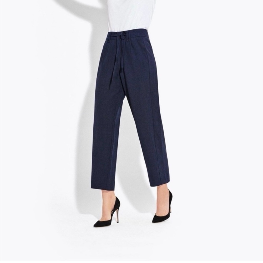 AYR Afternoon Nap Navy Women's Cropped Trousers - Size 6